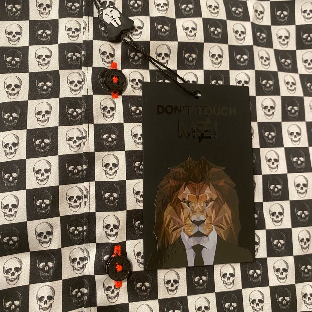 SHIRT NEW Maceoo Gallileo gingham skull Luxe Paris L - Picture 11 of 14